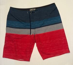 O’Neal hyperfreak heist red & white & blue boardshorts